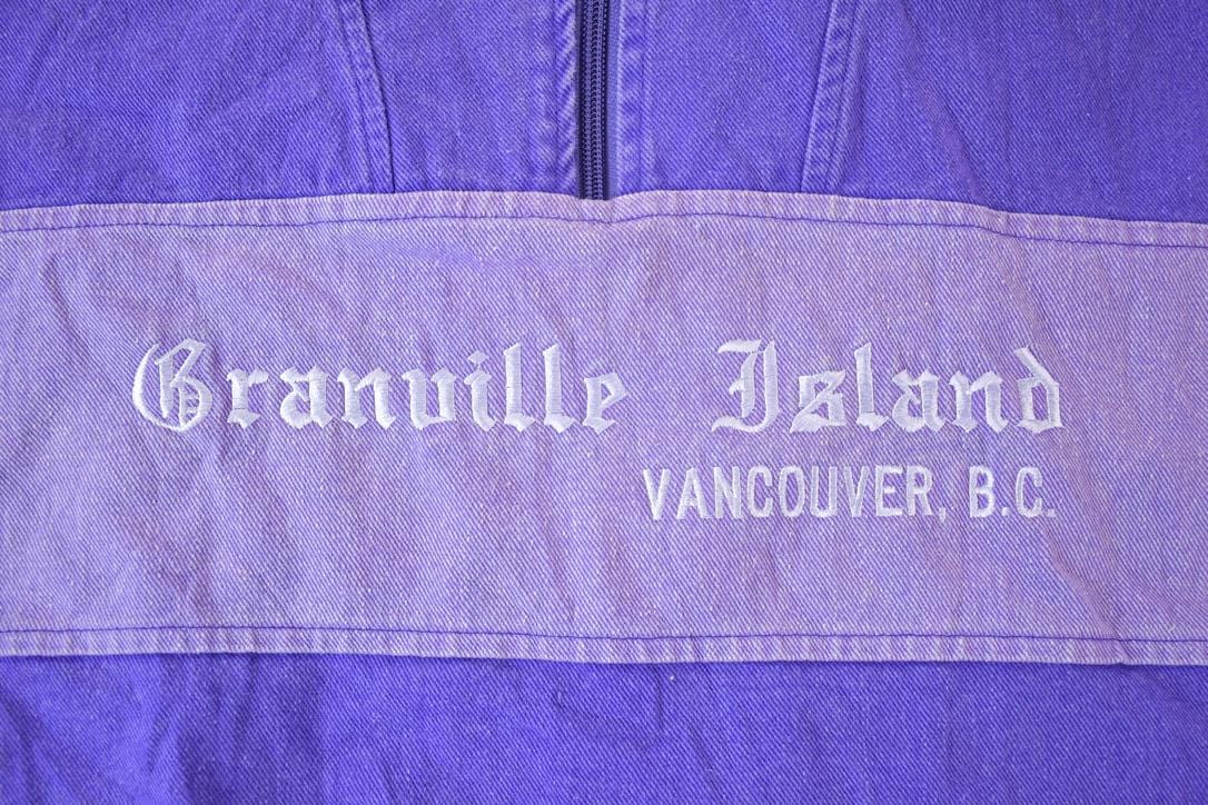 Vintage 1990s Vancouver Canada Granville Island Heavy Cotton Quarter Zip Souvenir Crewneck Sweatshirt Men's Large from propervintagecanada