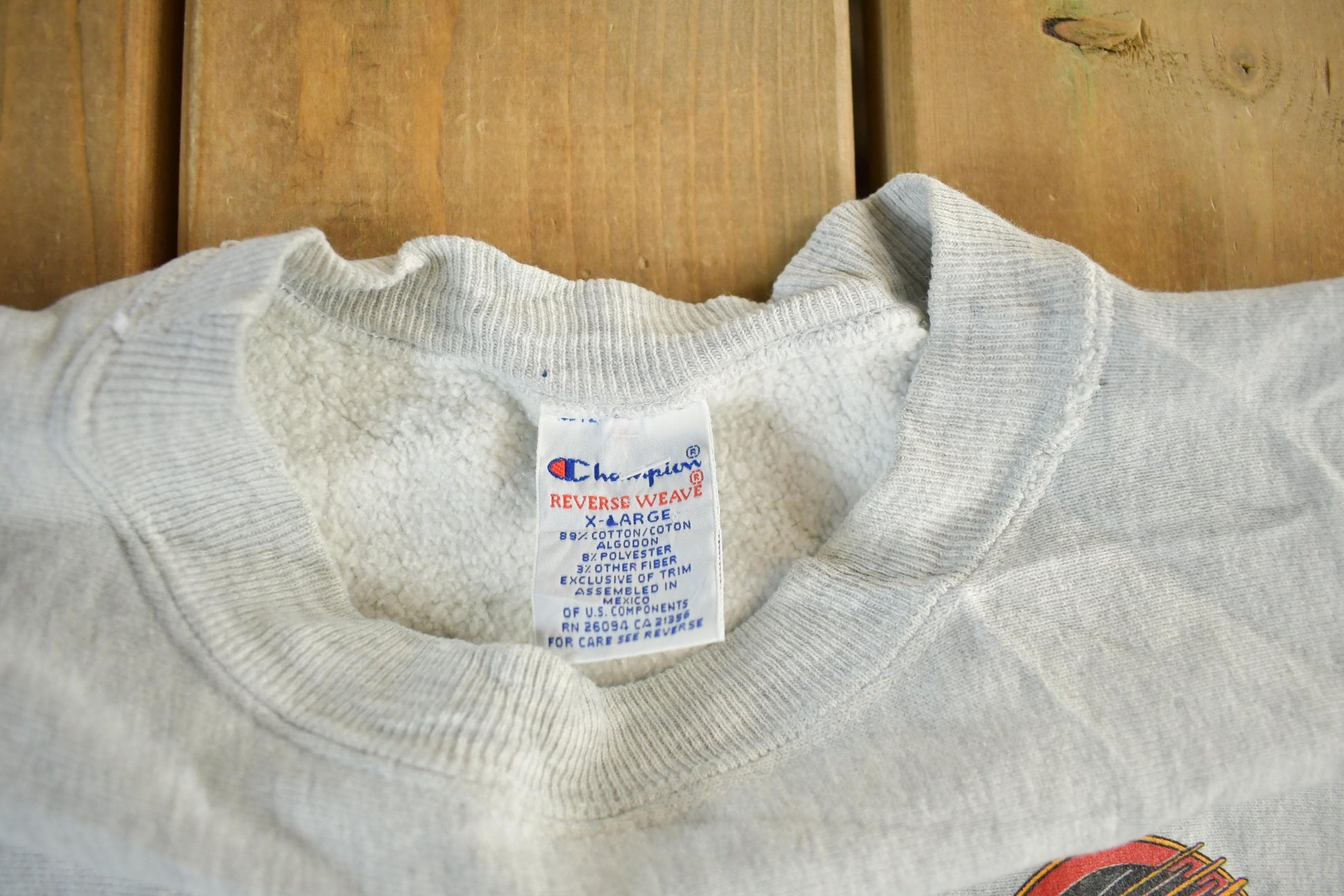 Vintage 1990s Vancouver Canucks NHL Champion Reverse Weave Crewneck Sweatshirt Men's XL from propervintagecanada