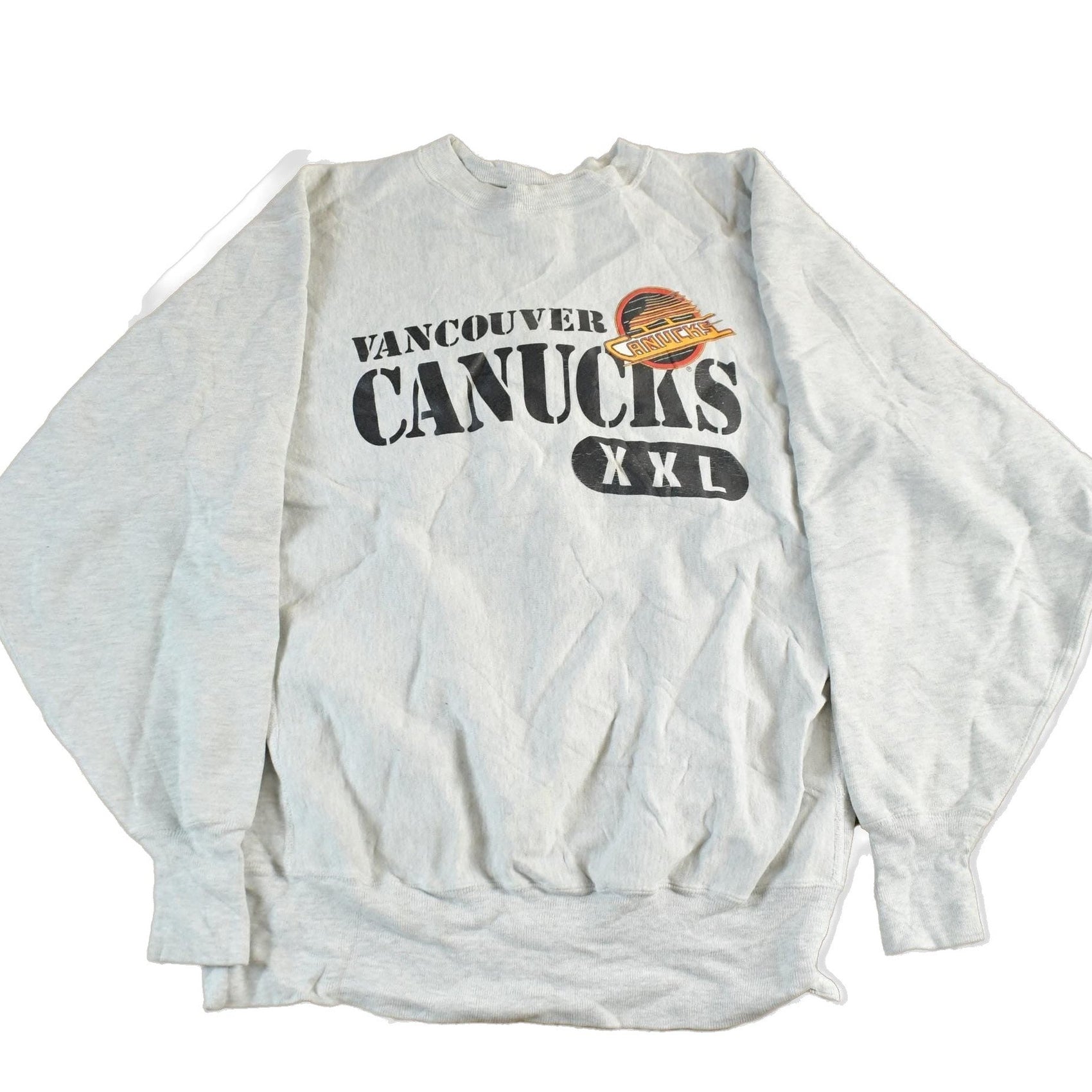 Vintage 1990s Vancouver Canucks NHL Champion Reverse Weave Crewneck Sweatshirt Men's XL from propervintagecanada