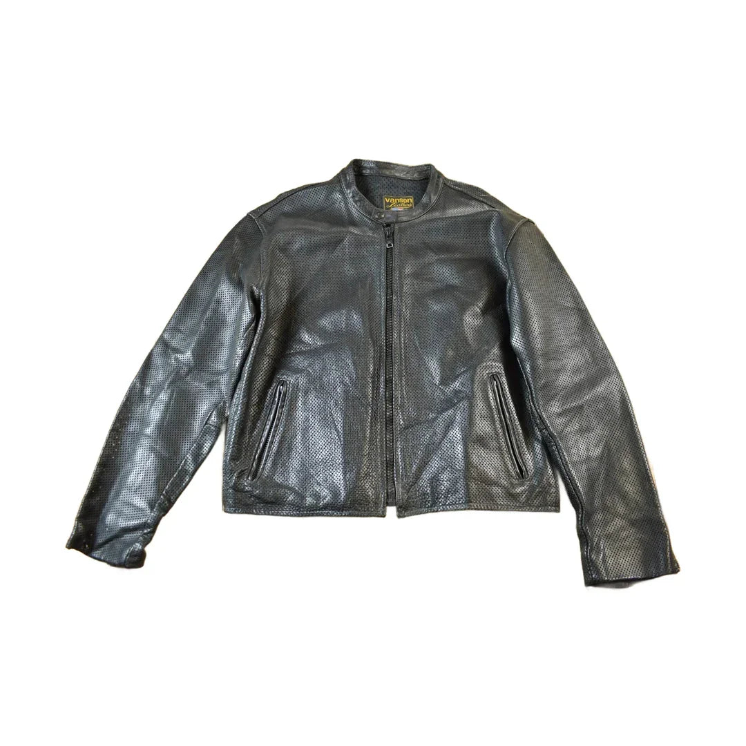 Vintage 1990s Vanson Leathers Genuine Leather Biker Jacket Men's XL from propervintagecanada