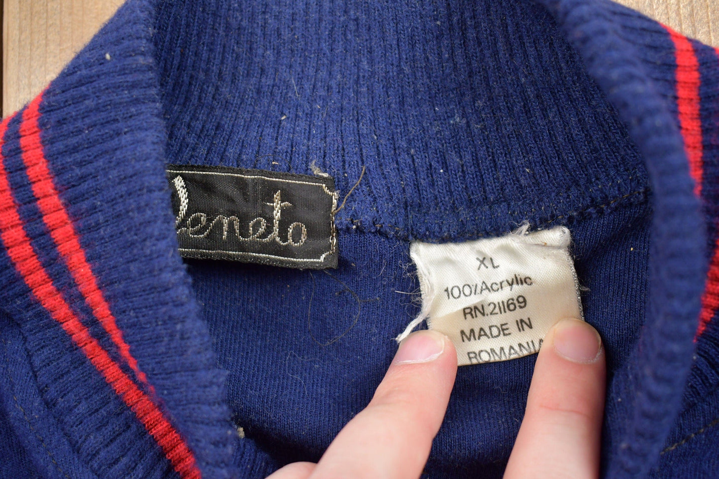 Vintage 1990s Veneto Zip Up Track Sweatshirt Men's Large from propervintagecanada