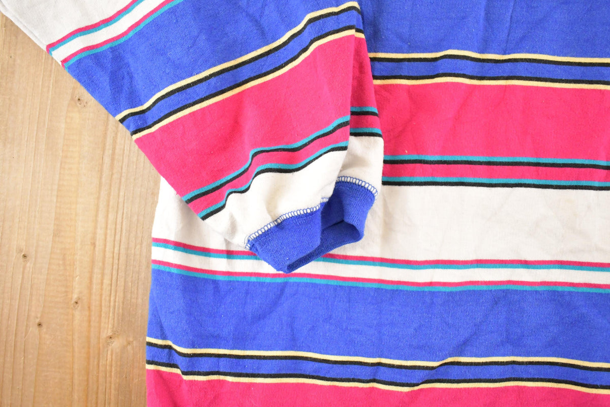 Vintage 1990s Venezia Striped Hoodie Souvenir Sweatshirt Women's XL from propervintagecanada