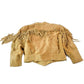 Vintage 1990s Very Trendy Brown Suede Leather Fringe Jacket Women's L from propervintagecanada