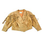 Vintage 1990s Very Trendy Brown Suede Leather Fringe Jacket Women's L from propervintagecanada