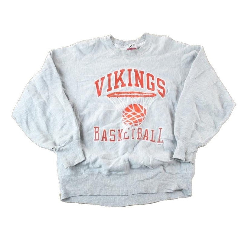 Vintage 1990s Vikings Basketball Lee Cross Grain Souvenir Crewneck Sweatshirt Made In USA Men's Small from propervintagecanada