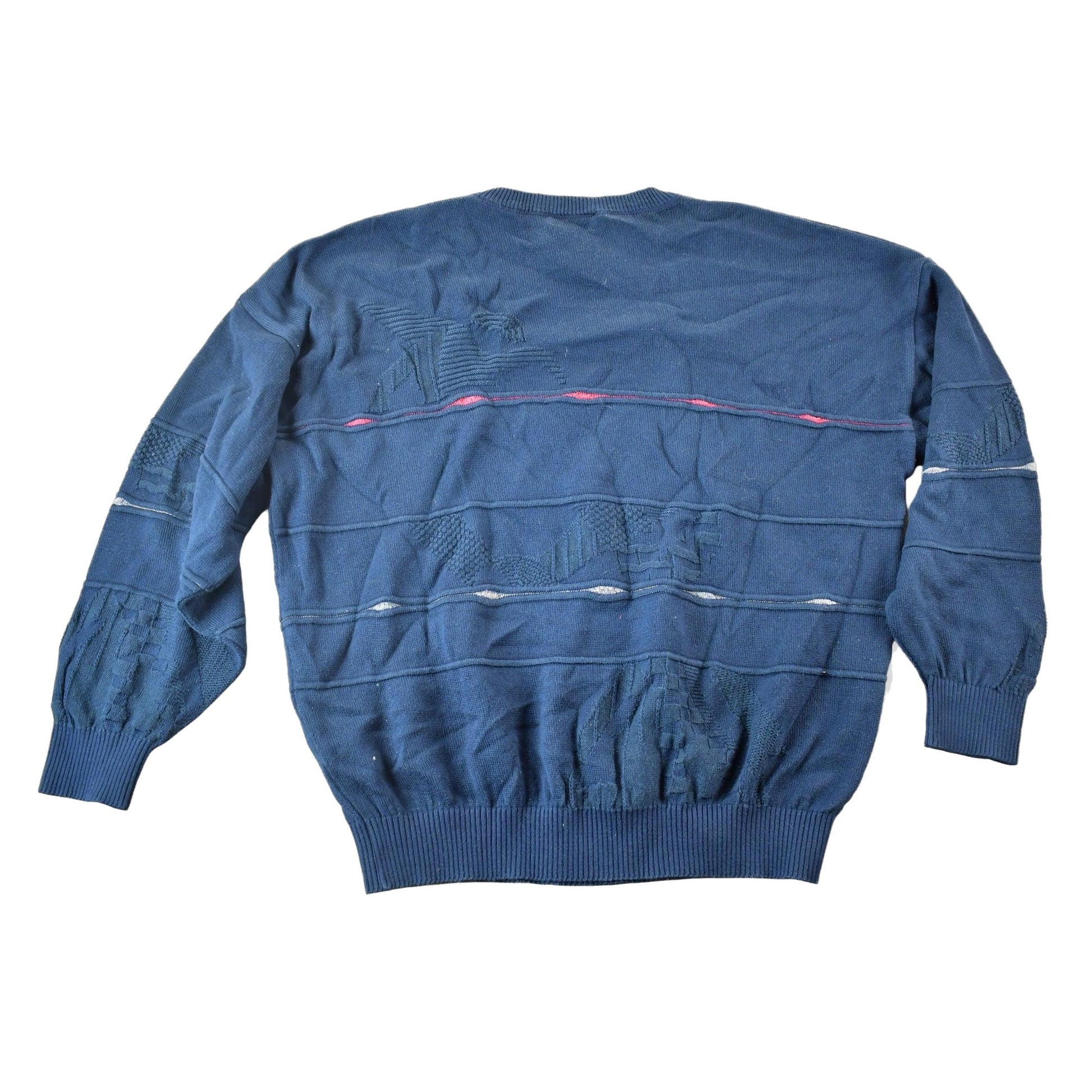 Vintage 1990s Vintorio Rochetti Knit Abstract Pattern Crewneck Sweater Mens XL from propervintagecanada