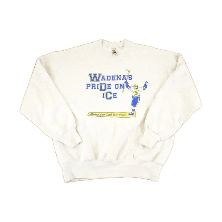 Vintage 1990s Wadenas Pride On Ice Hockey Crewneck Sweatshirt Men's L from propervintagecanada