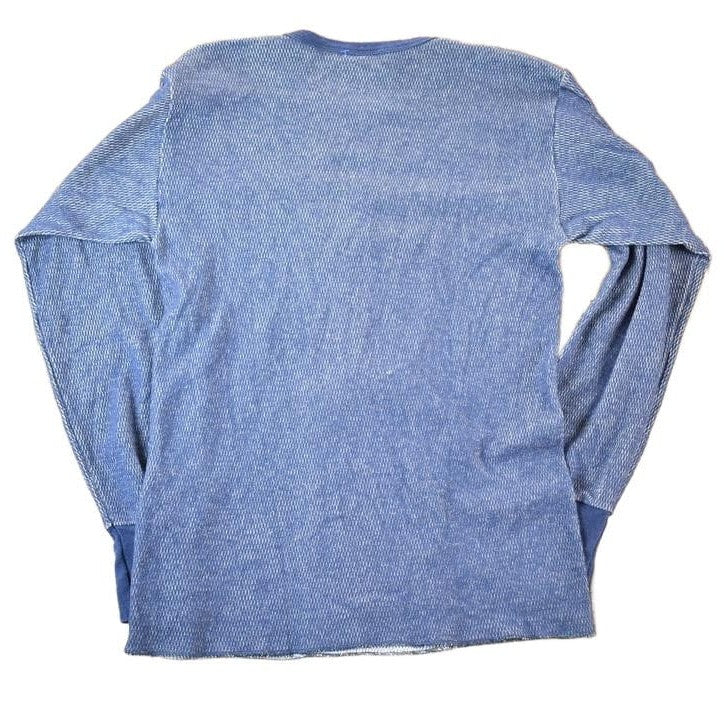 Vintage 1990s Waffle Knit Thermal Crewneck Sweatshirt Mens S from propervintagecanada