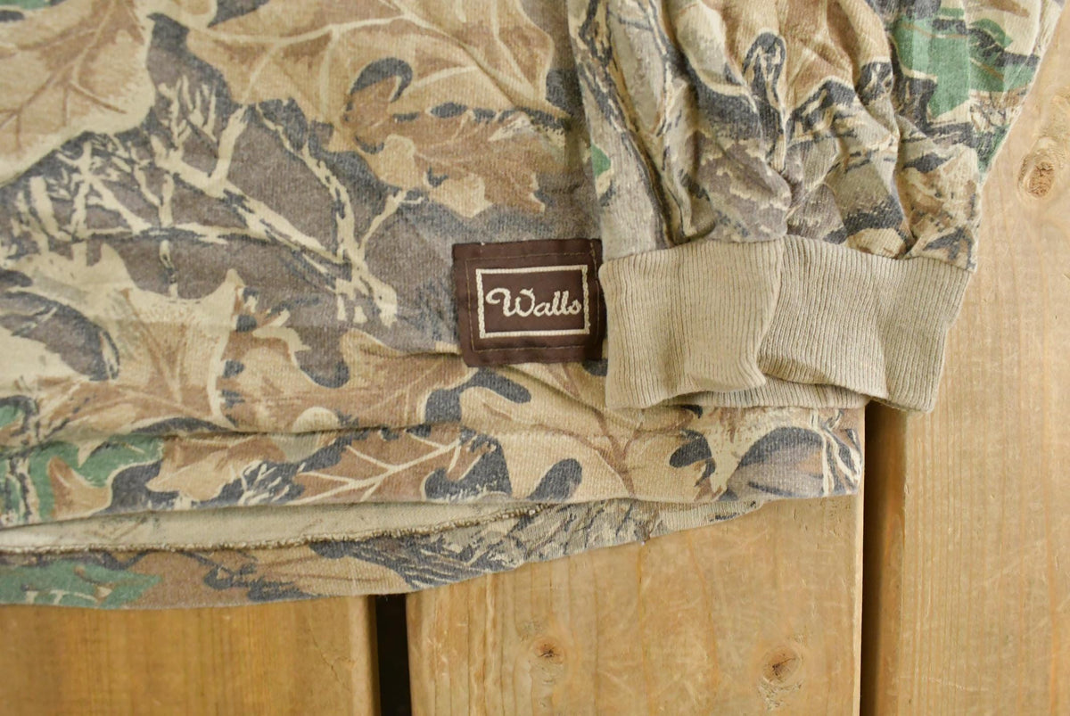 Vintage 1990s Walls Tree Camo Long Sleeve T-Shirt Men's XL from propervintagecanada