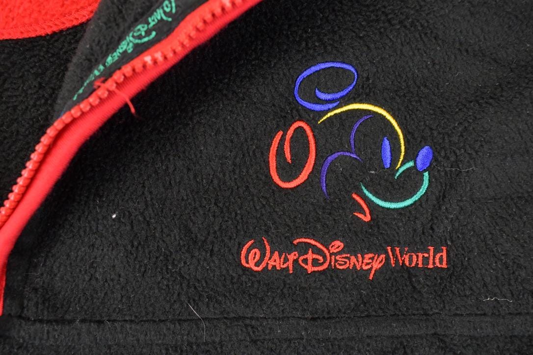 Vintage 1990s Walt Disney World Quarter Zip Fleece Sweater Men's XL from propervintagecanada