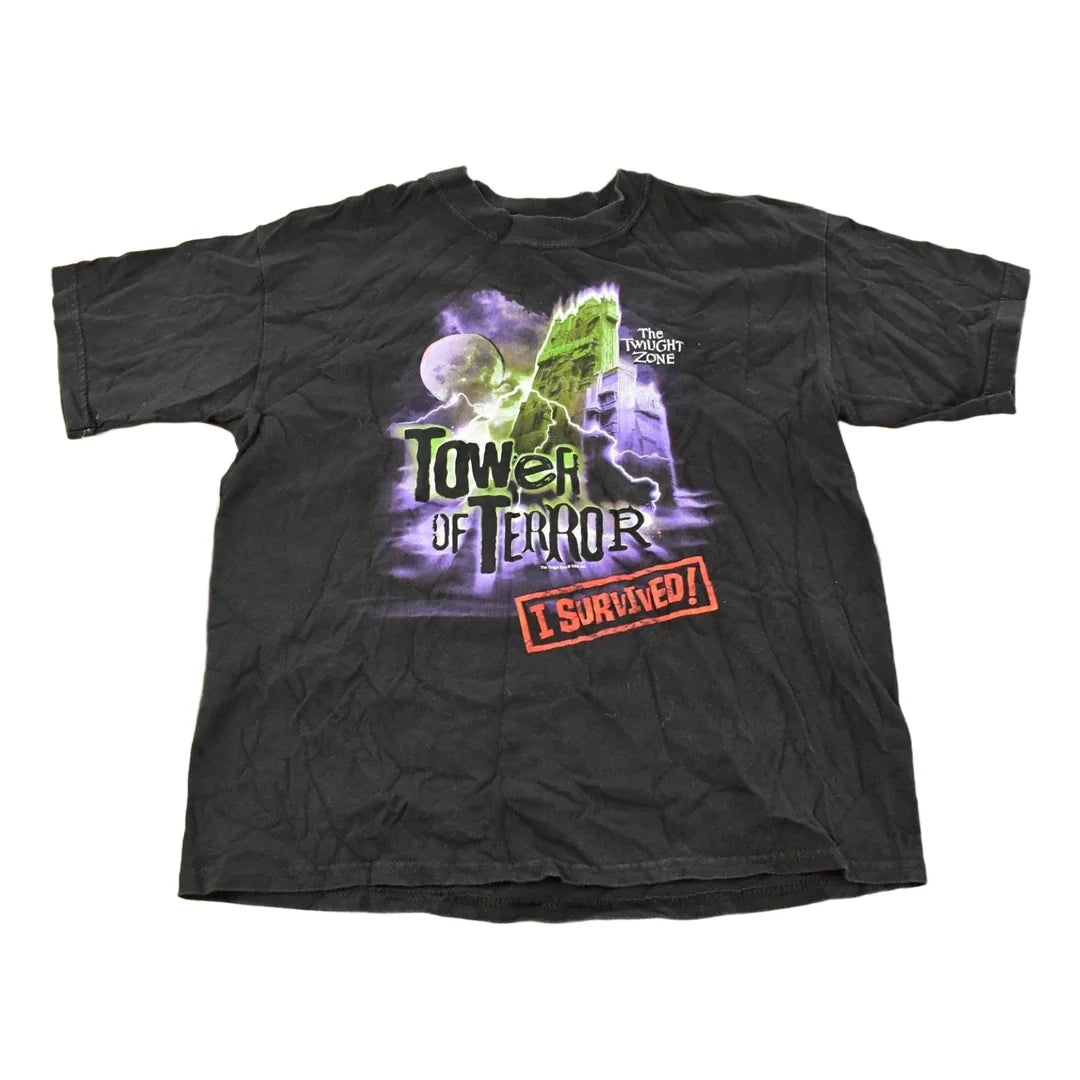 Vintage 1990s Walt Disney World The Twilight Zone Tower of Terror T-Shirt Youth L Men's Large from propervintagecanada