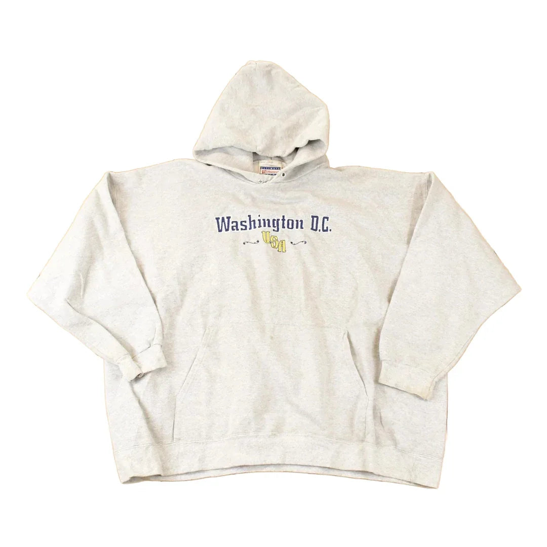 Vintage 1990s Washington DC Embroidered Hoodie Sweatshirt Mens XXL from propervintagecanada