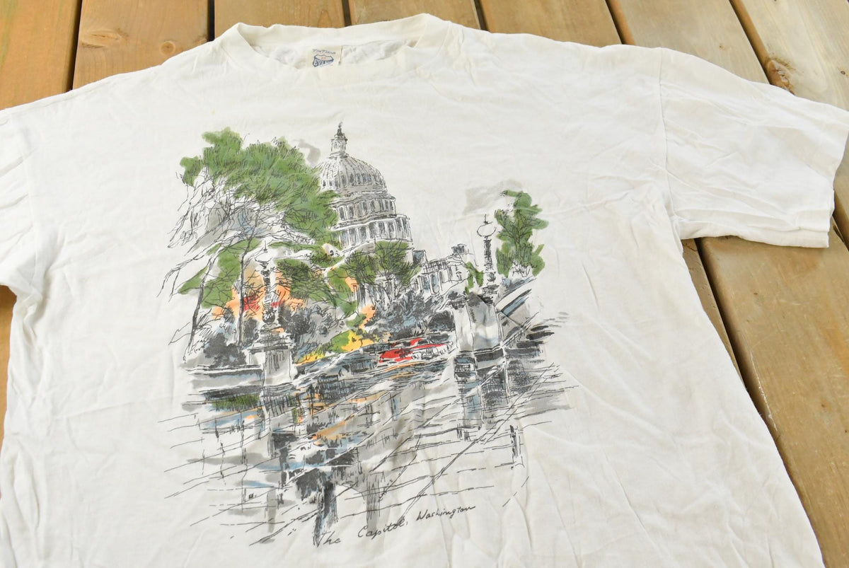 Vintage 1990s Washington DC The Capitol Travel Souvenir Single Stitch T-Shirt Men's XL from propervintagecanada
