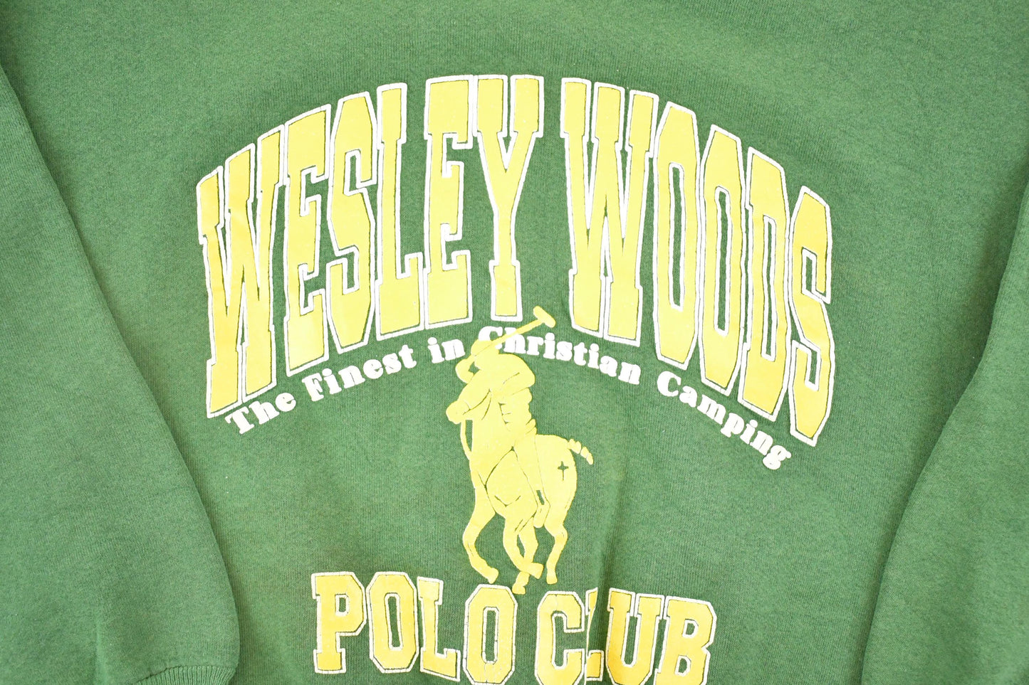 Vintage 1990s Wesley Woods Christian Camping Souvenir Crewneck Sweatshirt Men's L / 90's Tourist Vacation Graphic Sweater from propervintagecanada