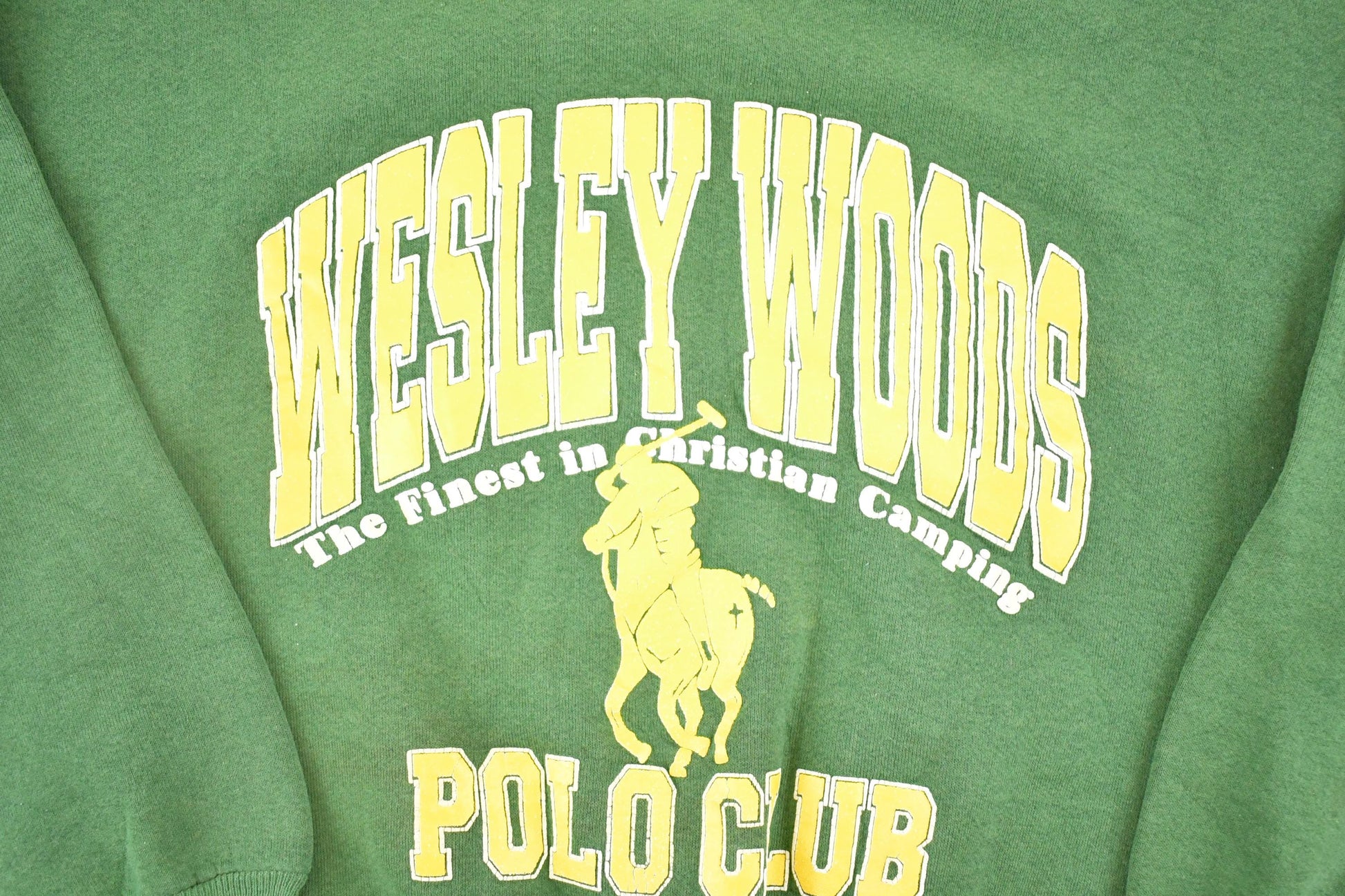 Vintage 1990s Wesley Woods Christian Camping Souvenir Crewneck Sweatshirt Men's L / 90's Tourist Vacation Graphic Sweater from propervintagecanada