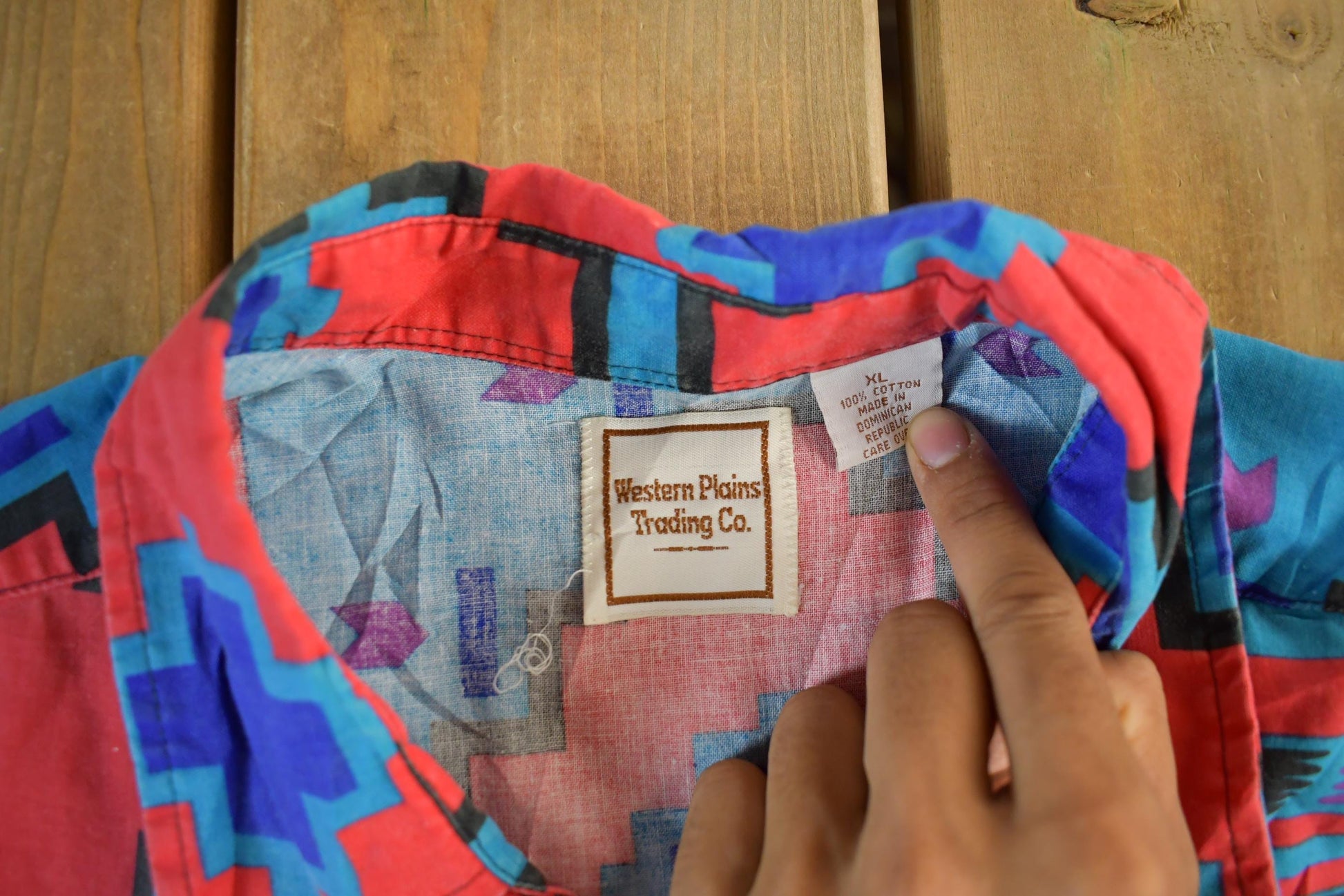 Vintage 1990s Western Plains Trading Co Style Aztec Pattern Button Up Shirt Men's XL from propervintagecanada