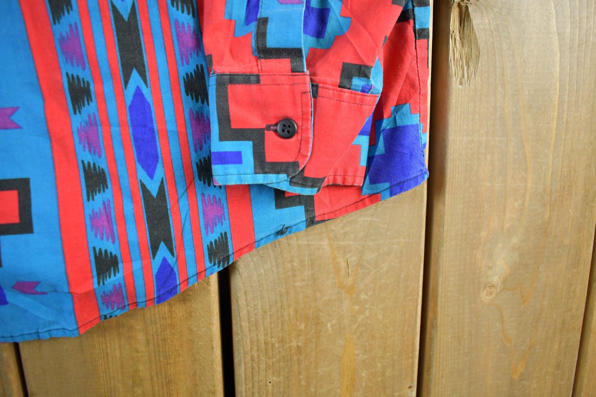 Vintage 1990s Western Plains Trading Co Style Aztec Pattern Button Up Shirt Men's XL from propervintagecanada