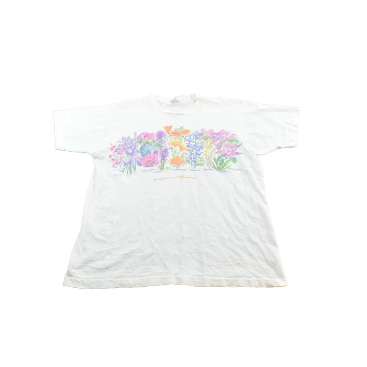 Vintage 1990s Western Wildflowers Nature T-Shirt Men's L from propervintagecanada