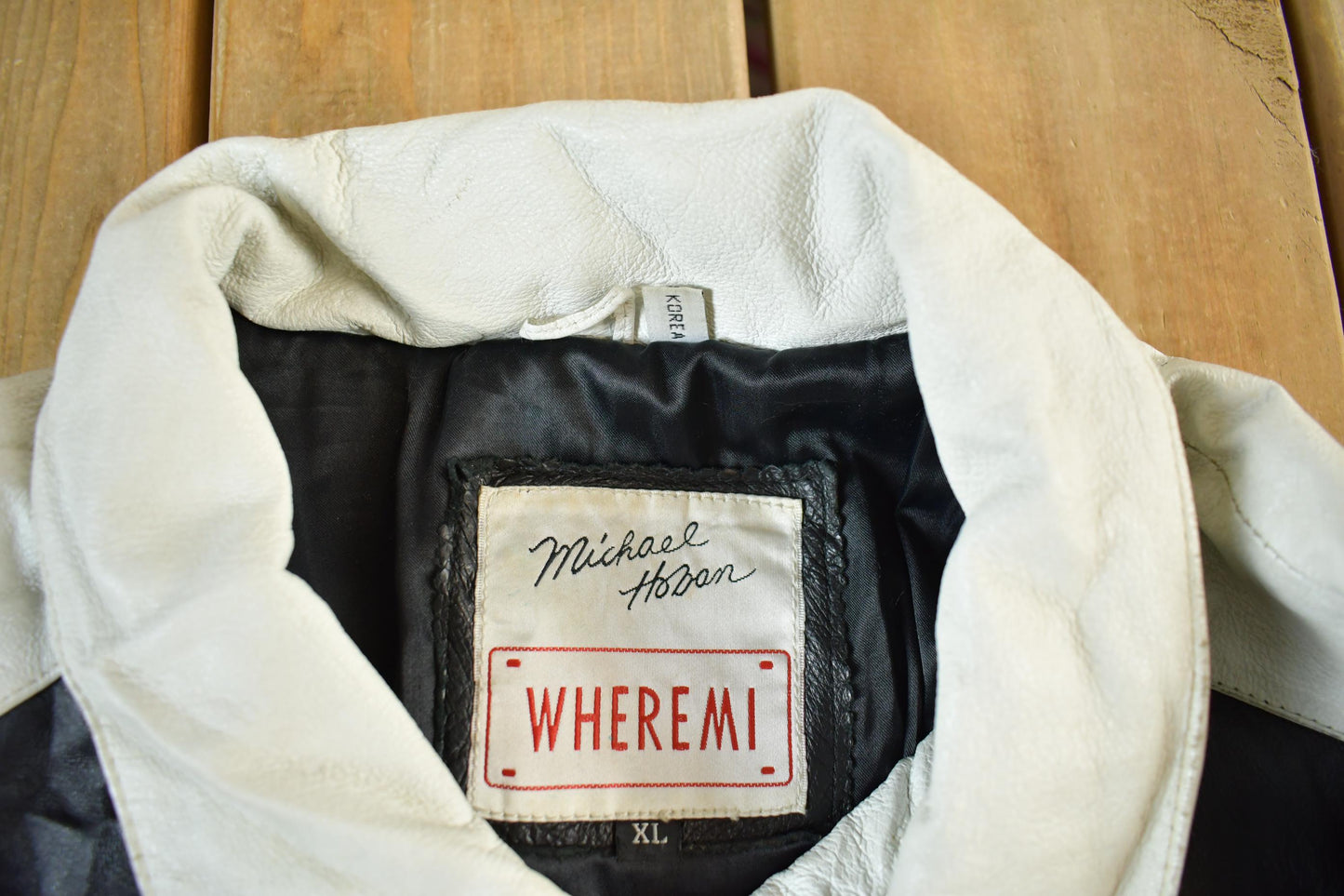 Vintage 1990s WHEREMI USA Leather Jacket Men's XL from propervintagecanada