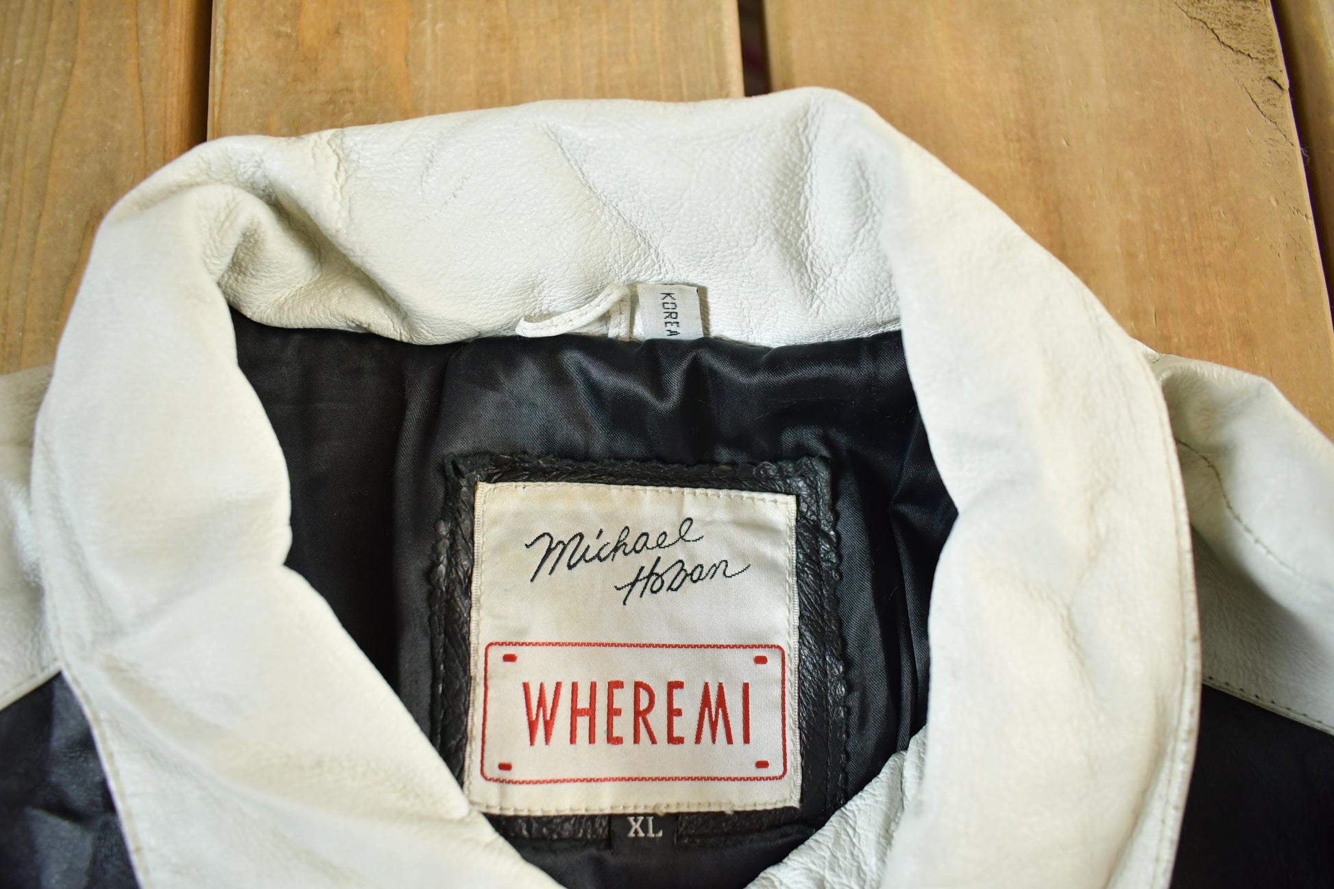 Vintage 1990s WHEREMI USA Leather Jacket Men's XL from propervintagecanada