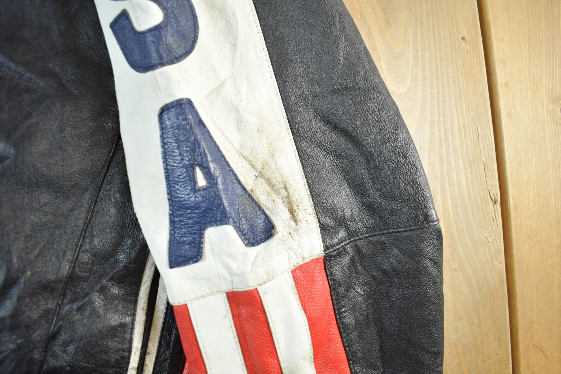 Vintage 1990s WHEREMI USA Leather Jacket Men's XL from propervintagecanada