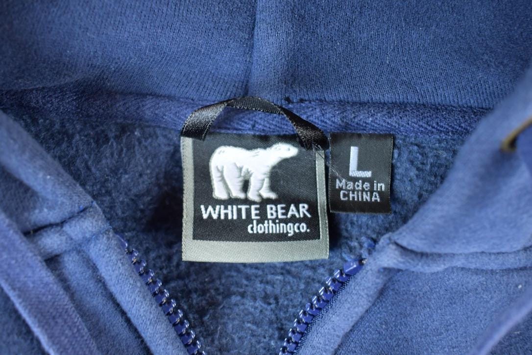 Vintage 1990s White Bear Clothing Hoodie Sweatshirt Mens L from propervintagecanada