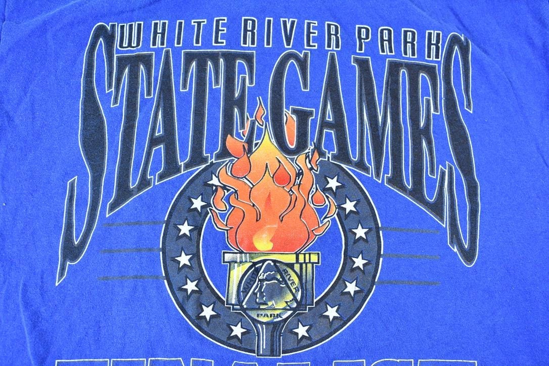 Vintage 1990s White River State Games Finalist Single Stitch Graphic T-Shirt Men's L from propervintagecanada