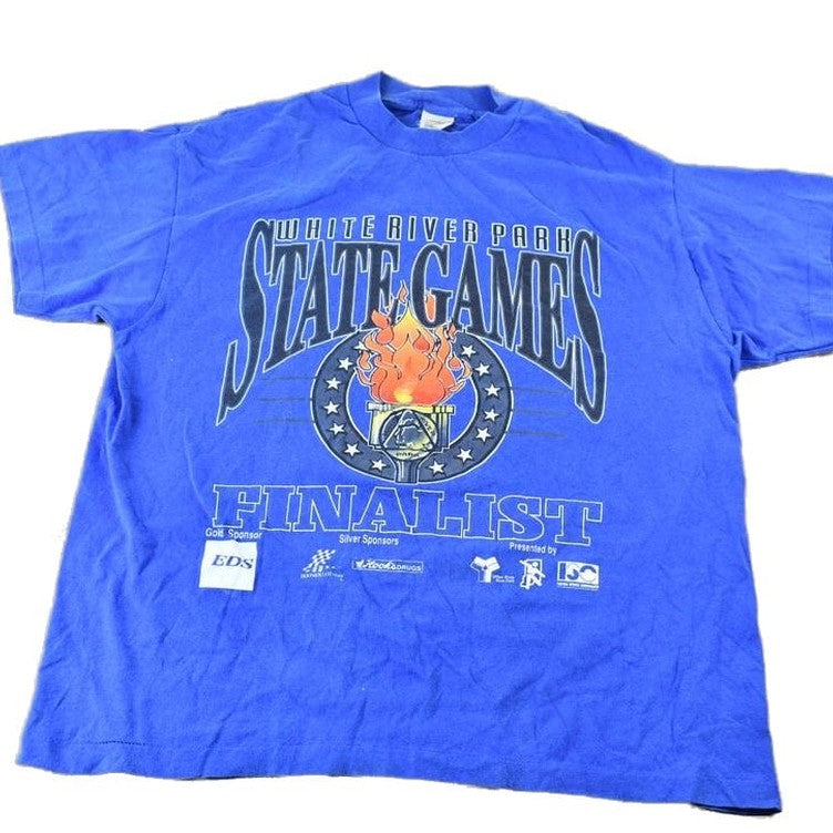 Vintage 1990s White River State Games Finalist Single Stitch Graphic T-Shirt Men's L from propervintagecanada