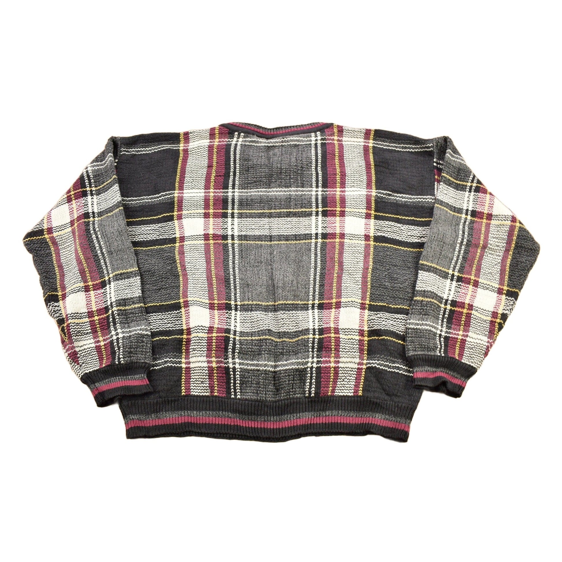 Vintage 1990s Whitefish Bay Plaid Knitted Crewneck Sweater Men's Large from propervintagecanada