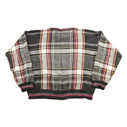 Vintage 1990s Whitefish Bay Plaid Knitted Crewneck Sweater Men's Large from propervintagecanada