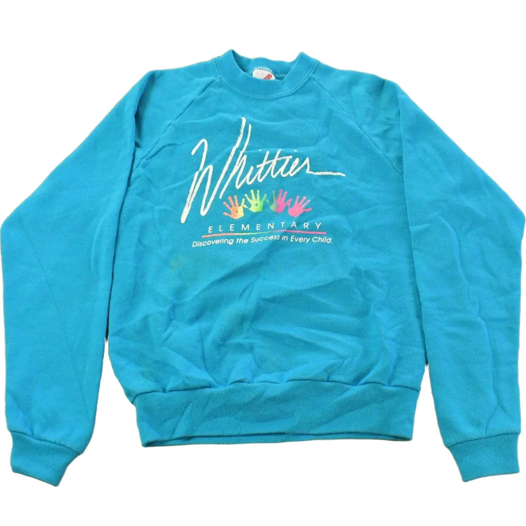 Vintage 1990s Whittier Elementary School Crewneck Sweatshirt Youth Large Men's Large from propervintagecanada