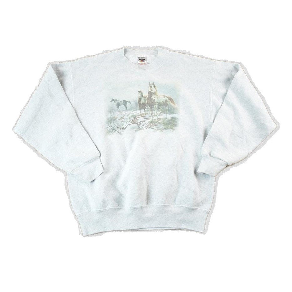 Vintage 1990s Wild Horses Crewneck Sweatshirt Mens L from propervintagecanada