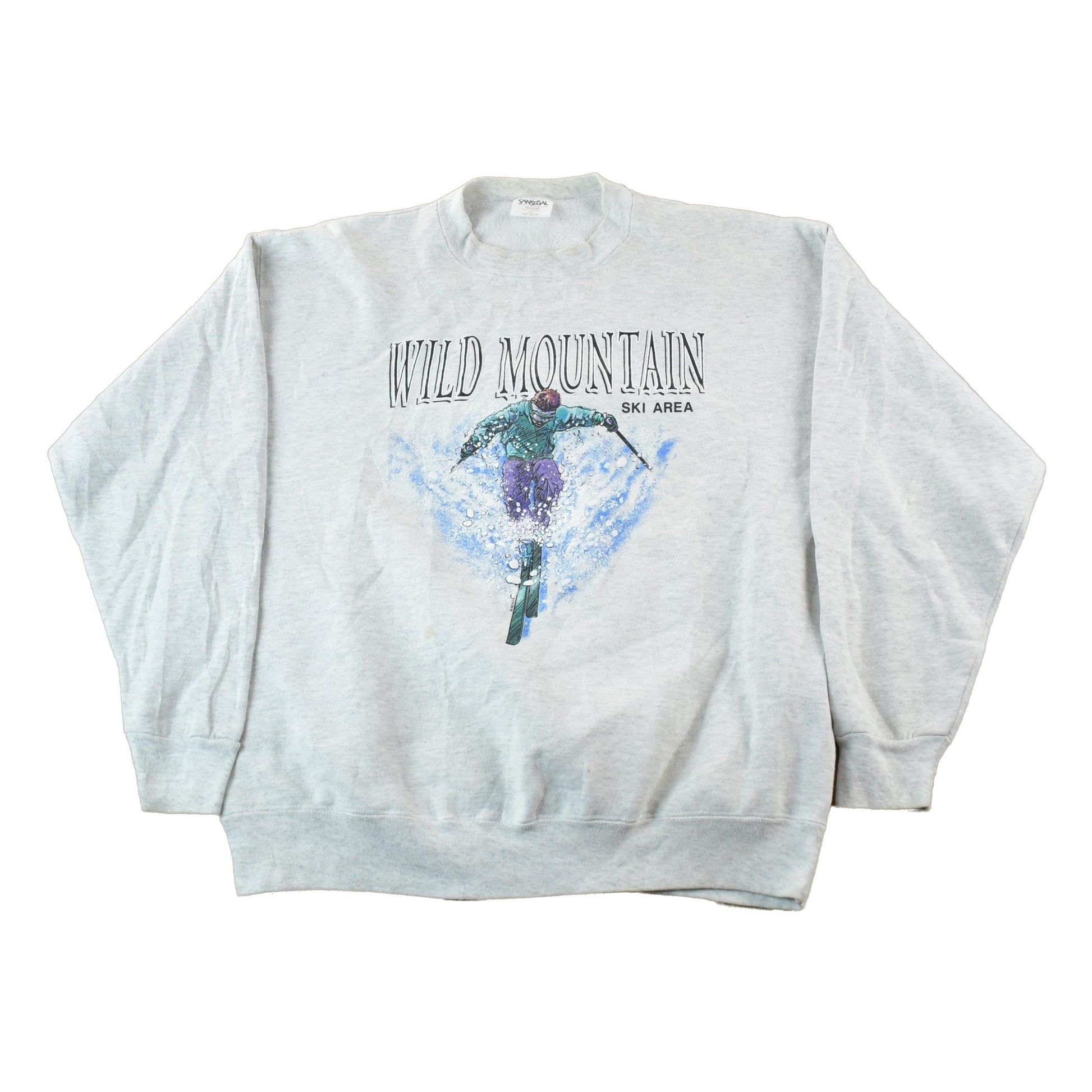 Vintage 1990s Wild Mountain Ski Area Outdoorsman Crewneck Sweatshirt Men's XL from propervintagecanada