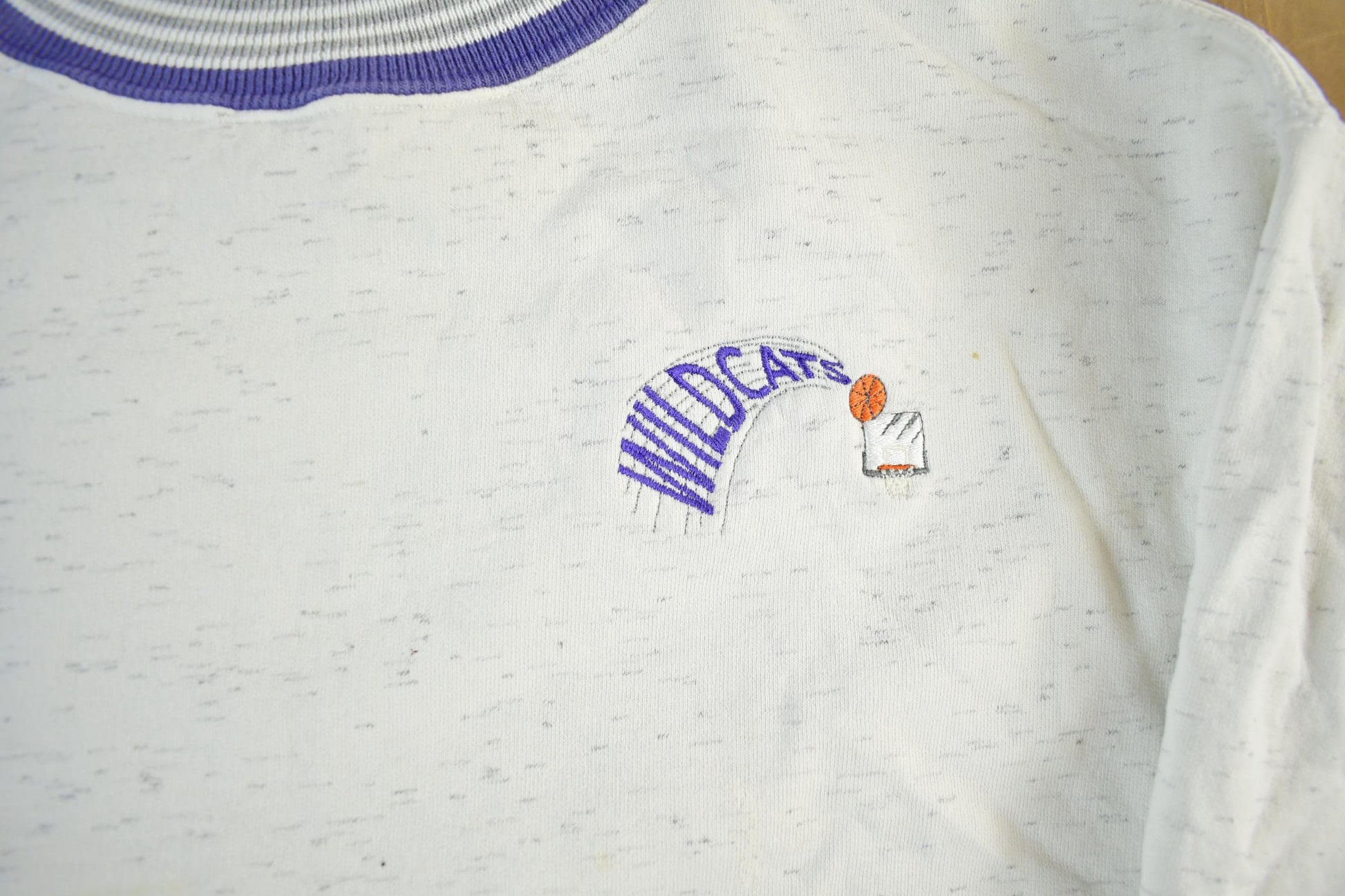 Vintage 1990s Wildcats Basketball Collegiate Crewneck Sweatshirt Men's Small from propervintagecanada