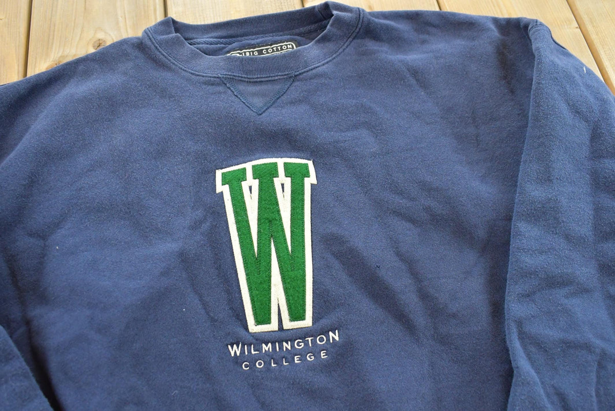Vintage 1990s Wilmington College University Collegiate Embroidered Crewneck Sweatshirt Mens L from propervintagecanada