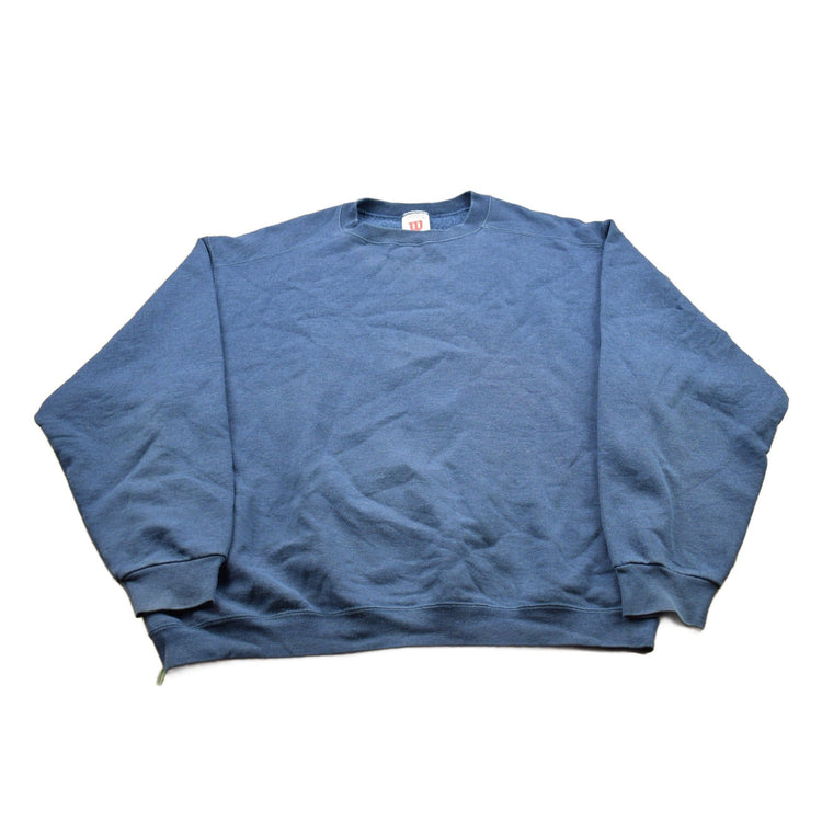 Vintage 1990s Wilson Blank Navy Blue Crewneck Sweatshirt Men's XL from propervintagecanada