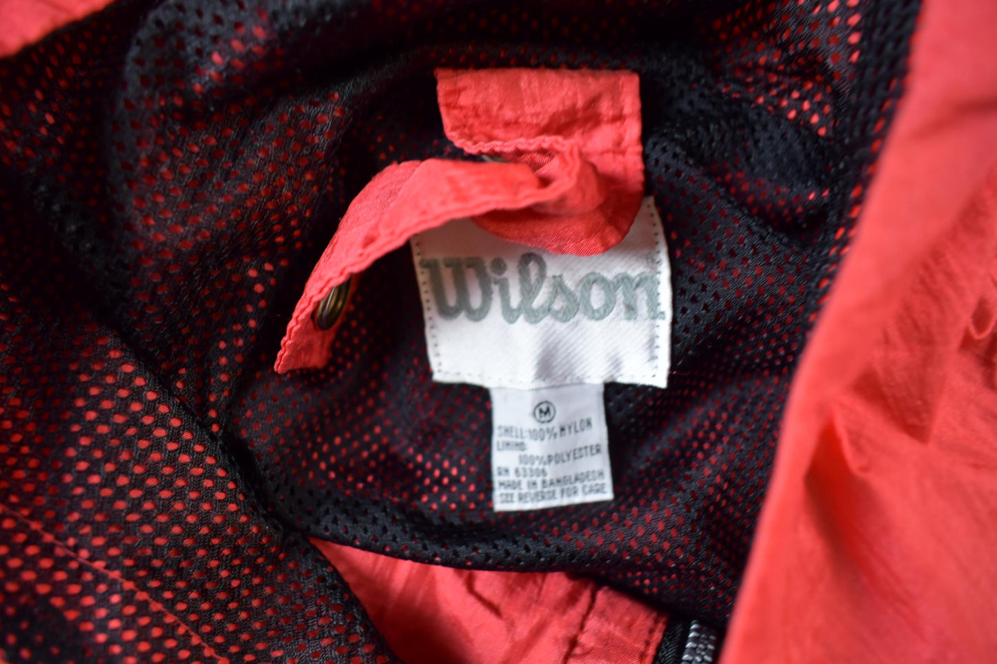 Vintage 1990s Wilson Red Windbreaker Jacket Men's Medium from propervintagecanada