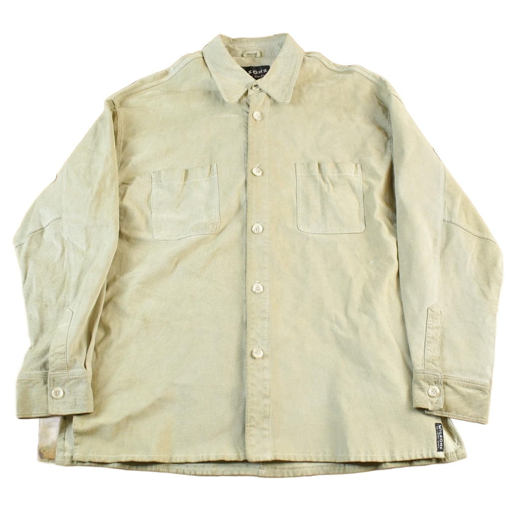 Vintage 1990s Wilson's Leather Button Up Shirt Men's XL from propervintagecanada