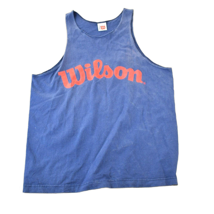 Vintage 1990s Wilson Souvenir Single Stitch Graphic Print Tank Top Made In USA Men's XL from propervintagecanada