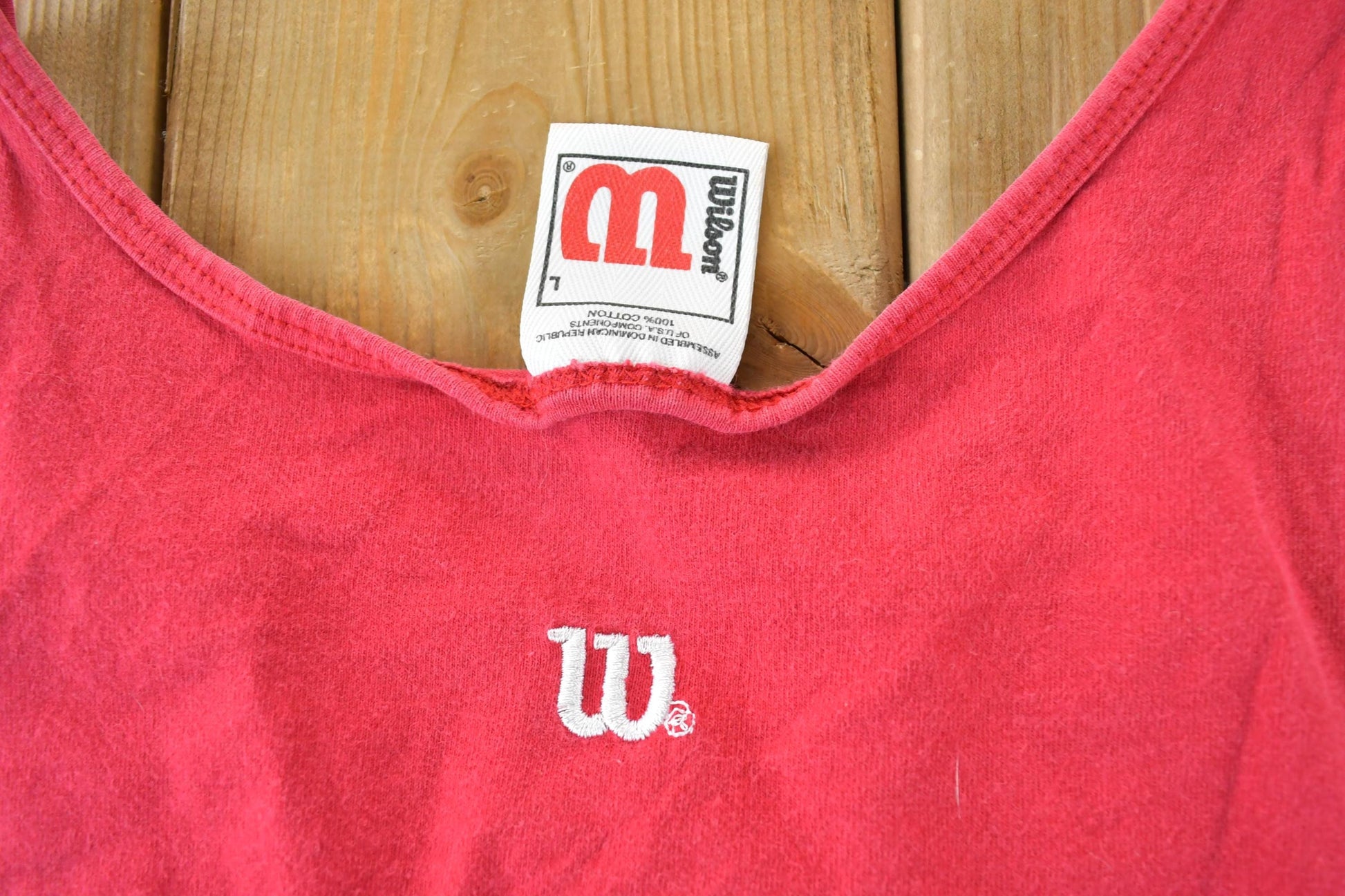 Vintage 1990s Wilson Tank Top Souvenir Sports Single Stitch Graphic Print Tank Men's XL from propervintagecanada