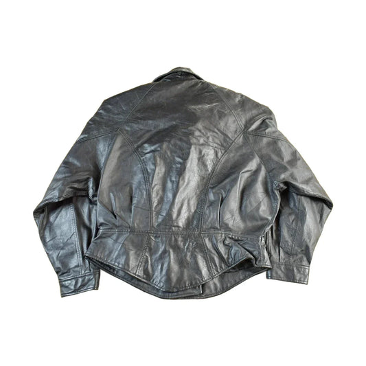 Vintage 1990s Wilson Thinsulate Motorcycle Leather Biker Jacket Adult Large Men's Small from propervintagecanada