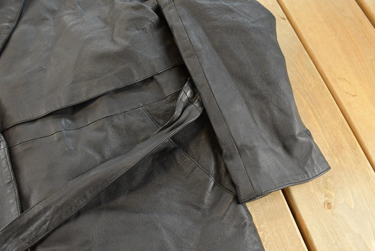 Vintage 1990s Wilsons Leather Belted Thermolite Lined Coat Jacket Women's L / 90s Streetwear / Outerwear from propervintagecanada