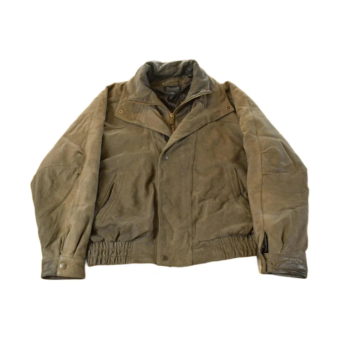 Vintage 1990s Wilsons Leather Biker Jacket Men's XL from propervintagecanada