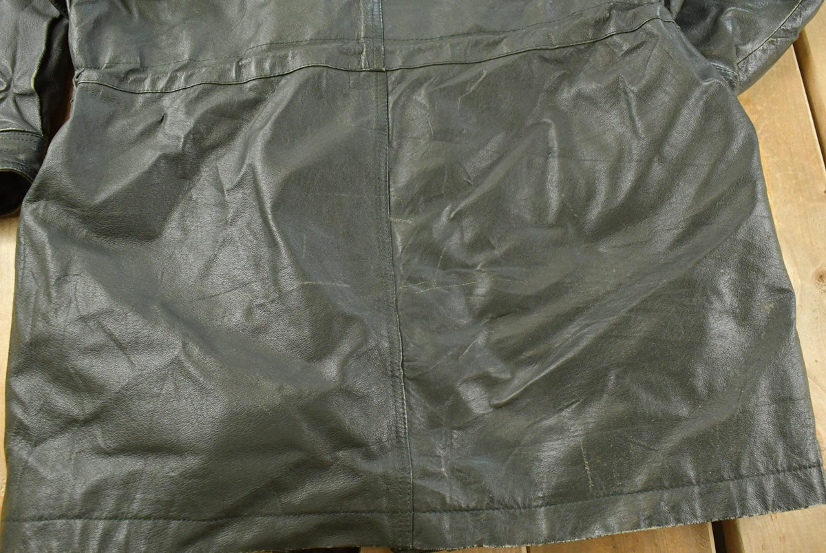 Vintage 1990s Wilsons Leather London Fog Dark Green Wool Lining Parka Coat Jacket Women's XL / Outerwear / 90s Streetwear from propervintagecanada