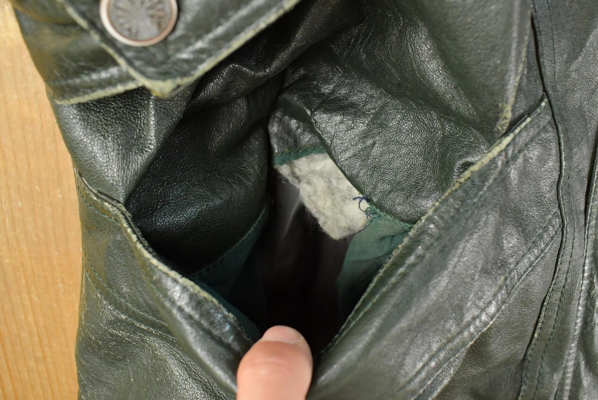 Vintage 1990s Wilsons Leather London Fog Dark Green Wool Lining Parka Coat Jacket Women's XL / Outerwear / 90s Streetwear from propervintagecanada