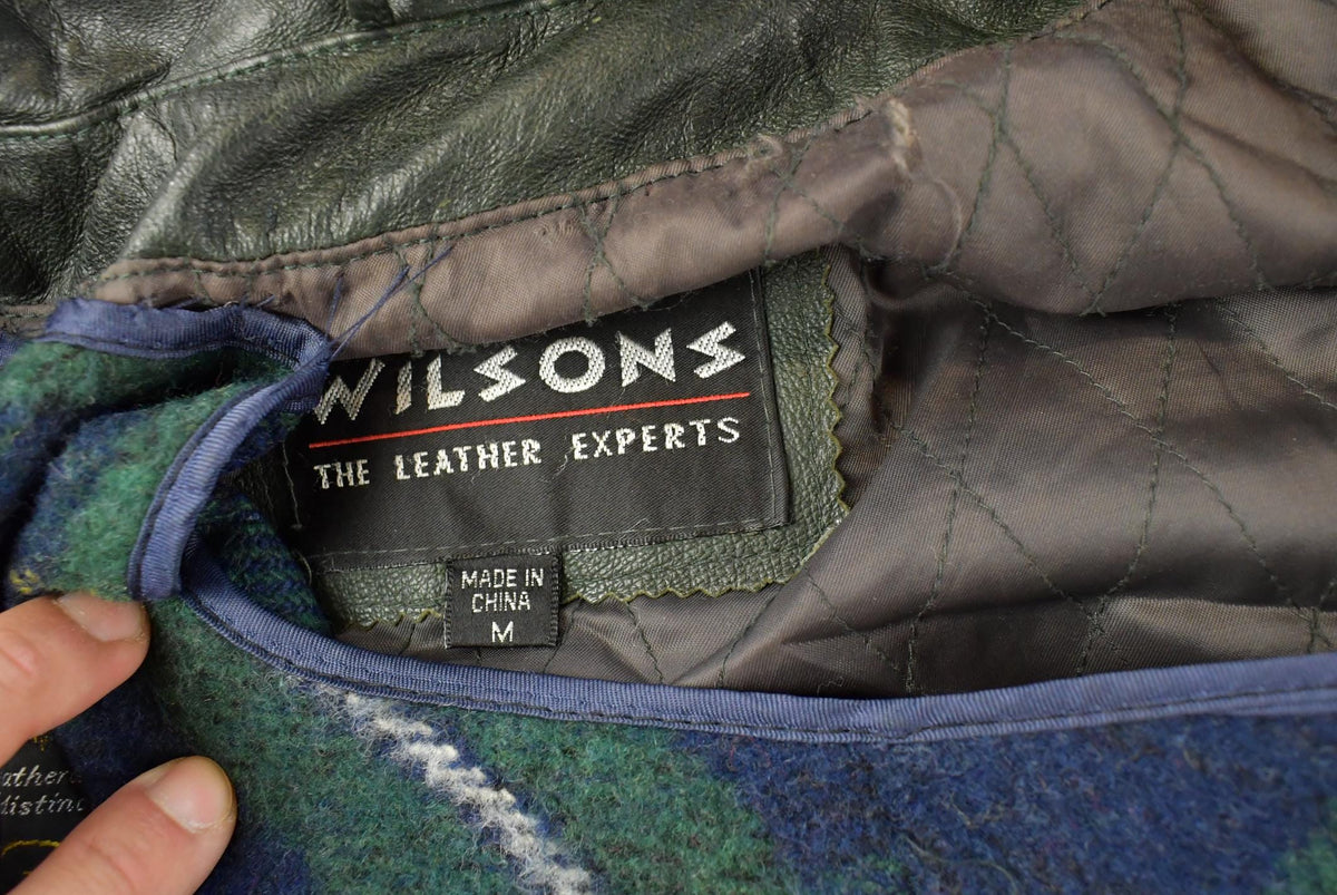 Vintage 1990s Wilsons Leather London Fog Dark Green Wool Lining Parka Coat Jacket Women's XL / Outerwear / 90s Streetwear from propervintagecanada