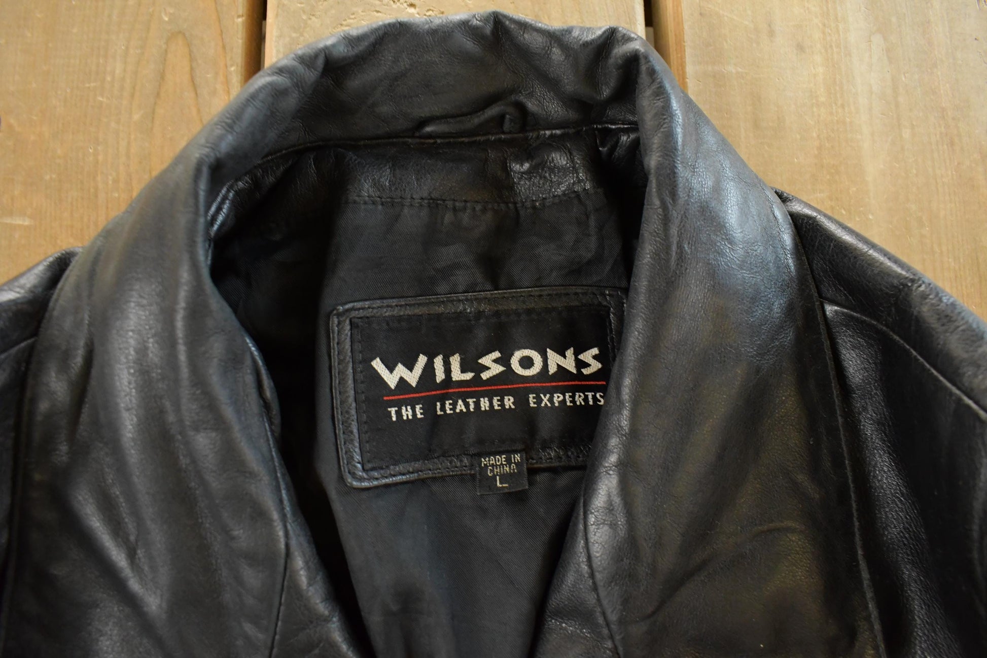Vintage 1990s Wilsons Leather Trench Coat Women's Large from propervintagecanada