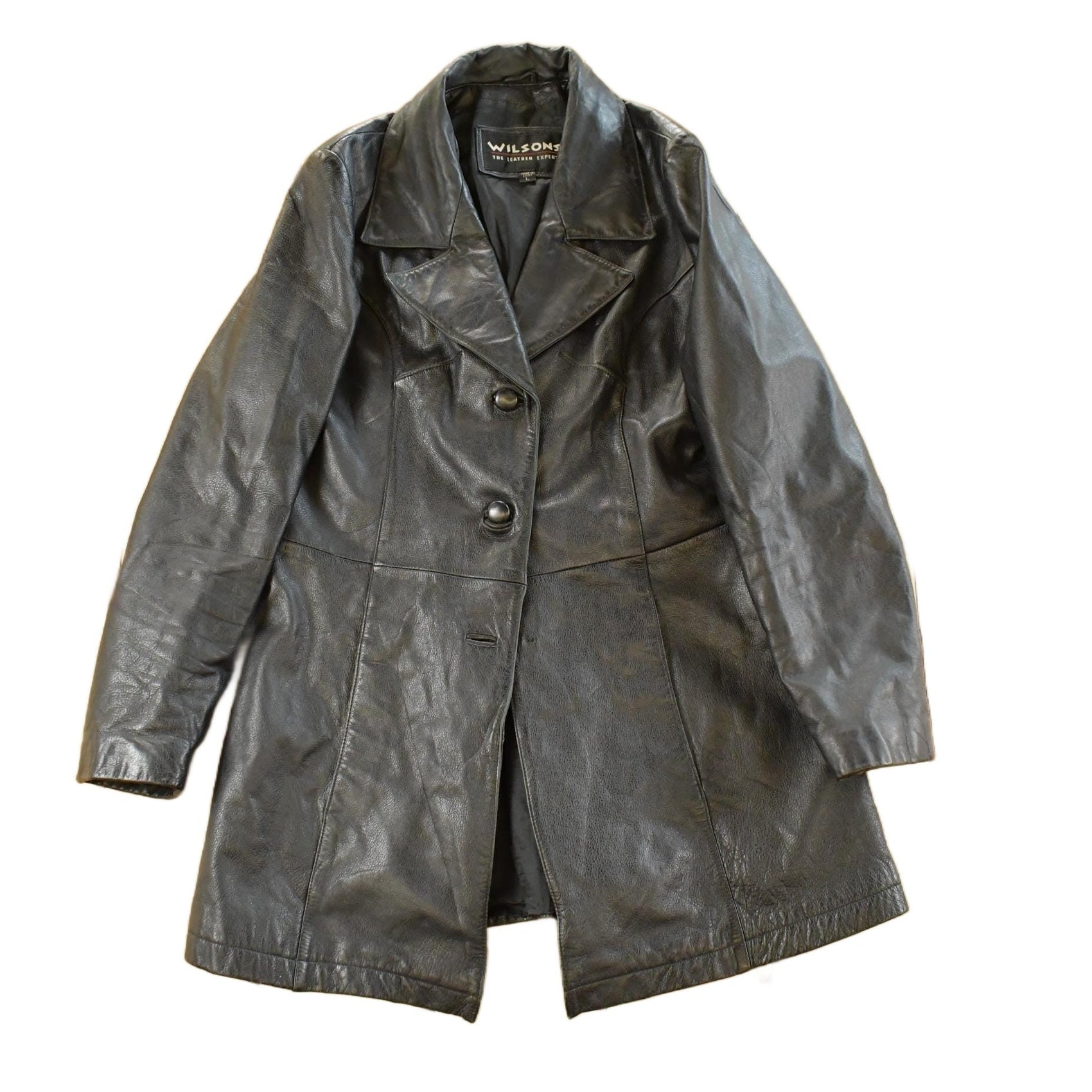 Vintage 1990s Wilsons Leather Trench Coat Women's Large from propervintagecanada