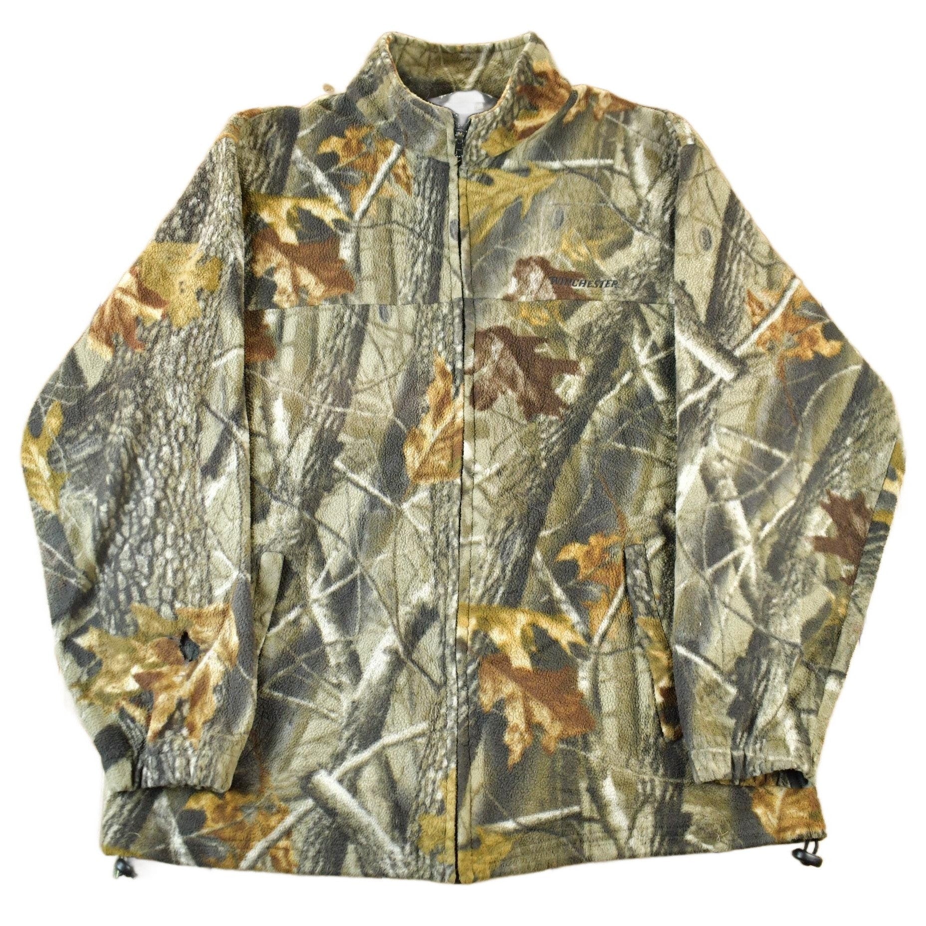 Vintage 1990s Winchester Tree Camo Zip Up Fleece Sweater Jacket Men's Large from propervintagecanada