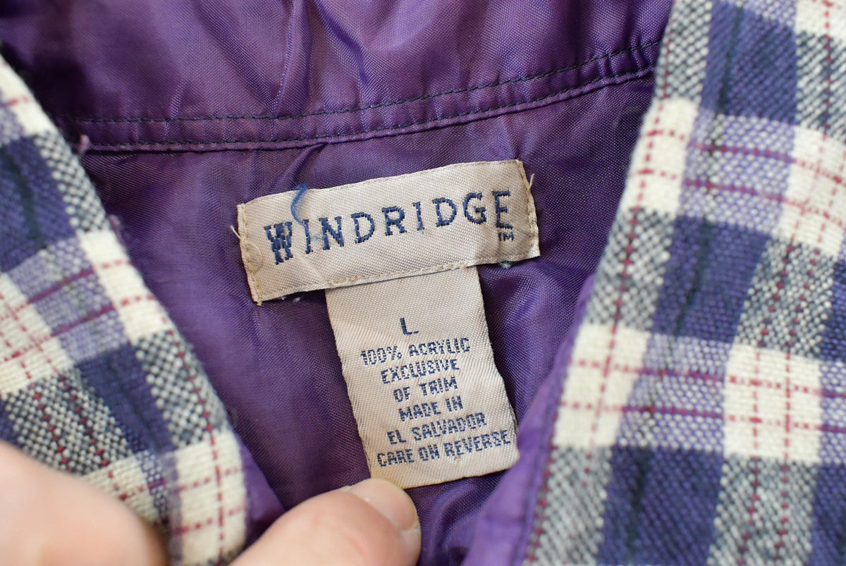 Vintage 1990s Windridge Plaid Acrylic Button Up Shirt Men's L / 80s Streetwear / Basic Layering Essential from propervintagecanada